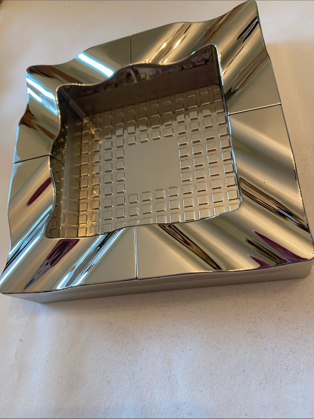 Marlboro ashtray  Polished Silver Square Catchall Tray